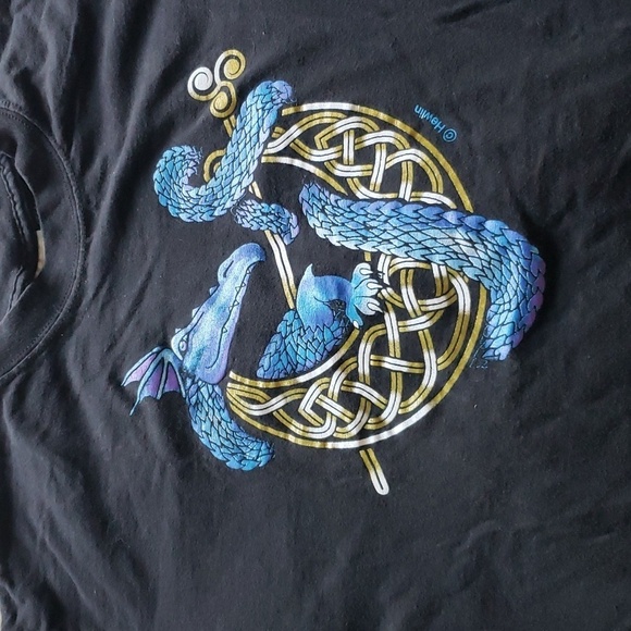 90s Vintage tee hewlin dragon art tattoo stiles Rare retro - Picture 7 of 8